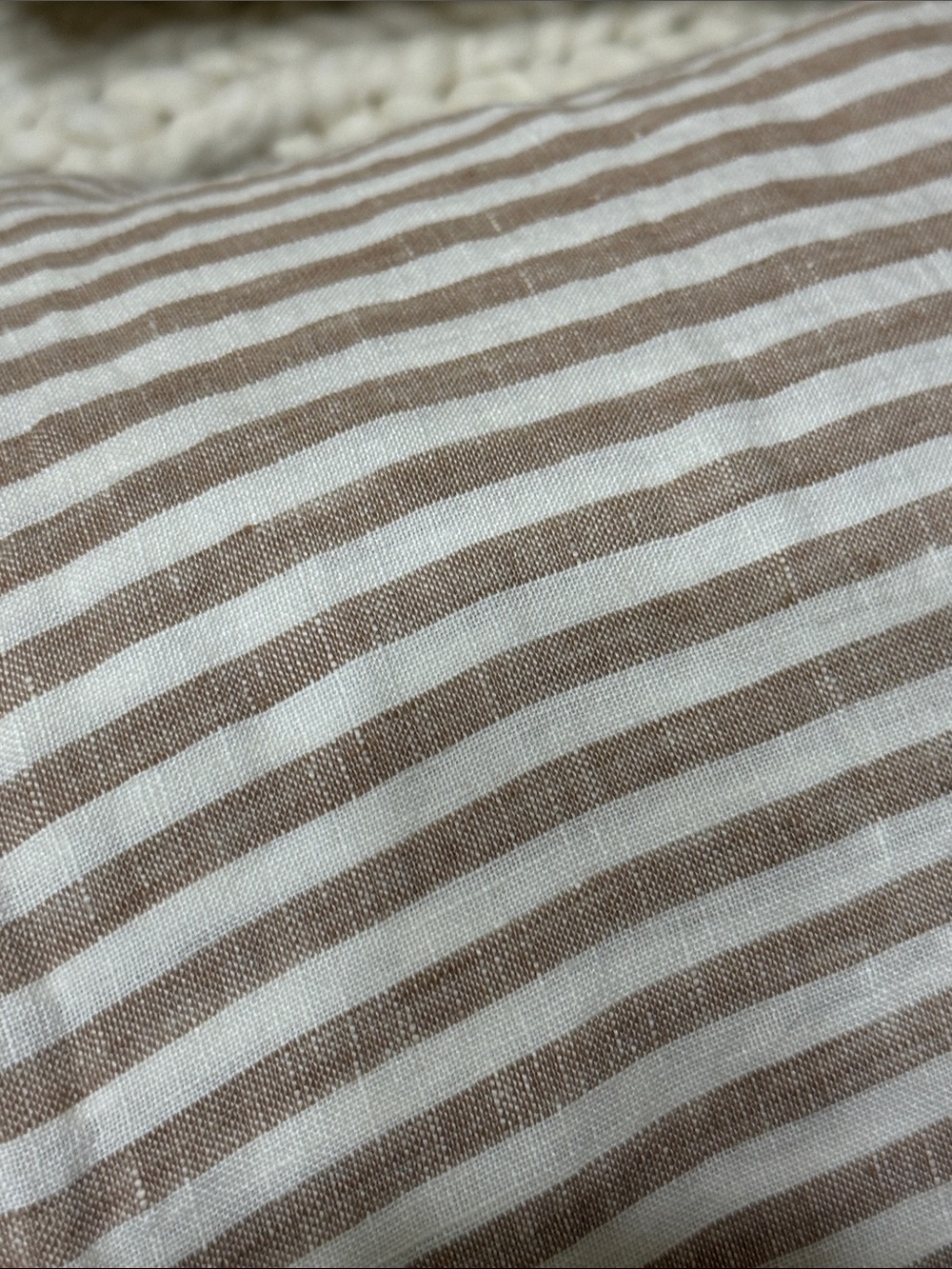 Full Striped Latte Linen Sheet Set - Retail $174 - Picture 5 of 5